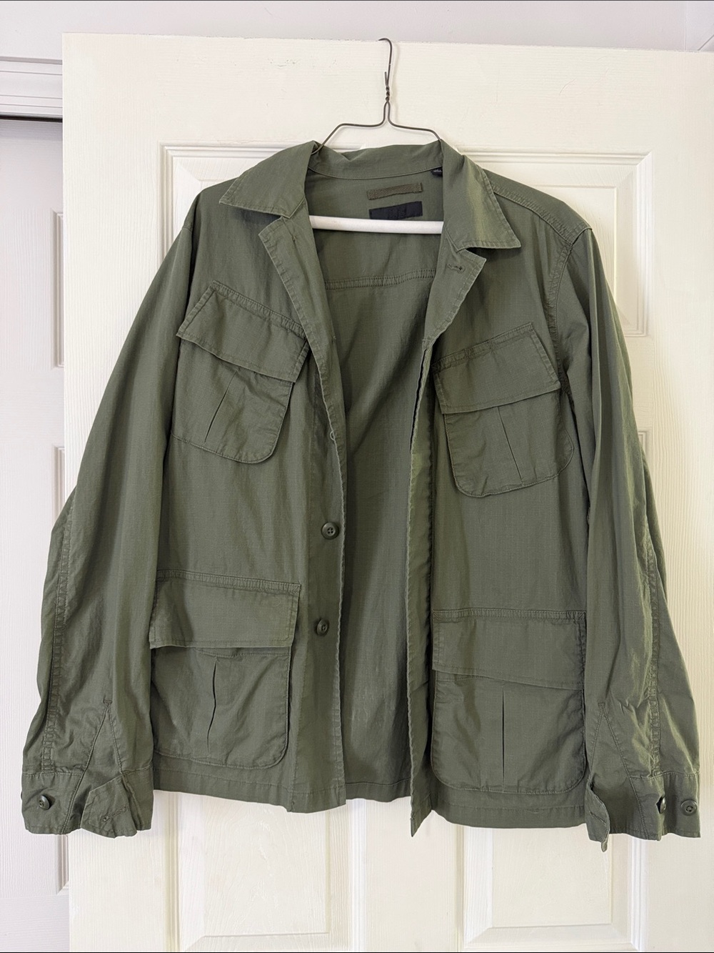 Classic Military-Inspired Olive Field Jacket